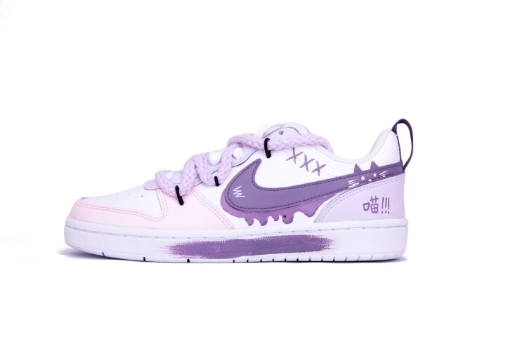 

Кроссовки Nike Court Borough Skateboarding Shoes Women's Low-top White/purple, светло-фиолетовый