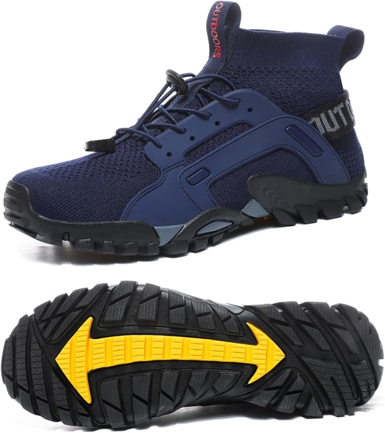 

Мужские походные водные кроссовки Нескользящие дышащие большие размеры Носочные кроссовки для активного отдыха, бега, треккинга и прогулок Nigxwns, синий