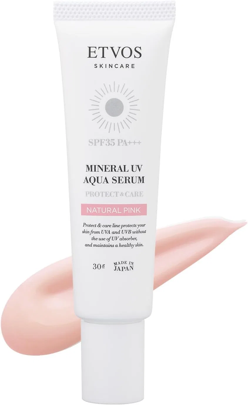 Солнцезащитный крем для лица ETVOS Mineral UV Aqua Serum SPF35 PA+++ 30 г натуральный розовый