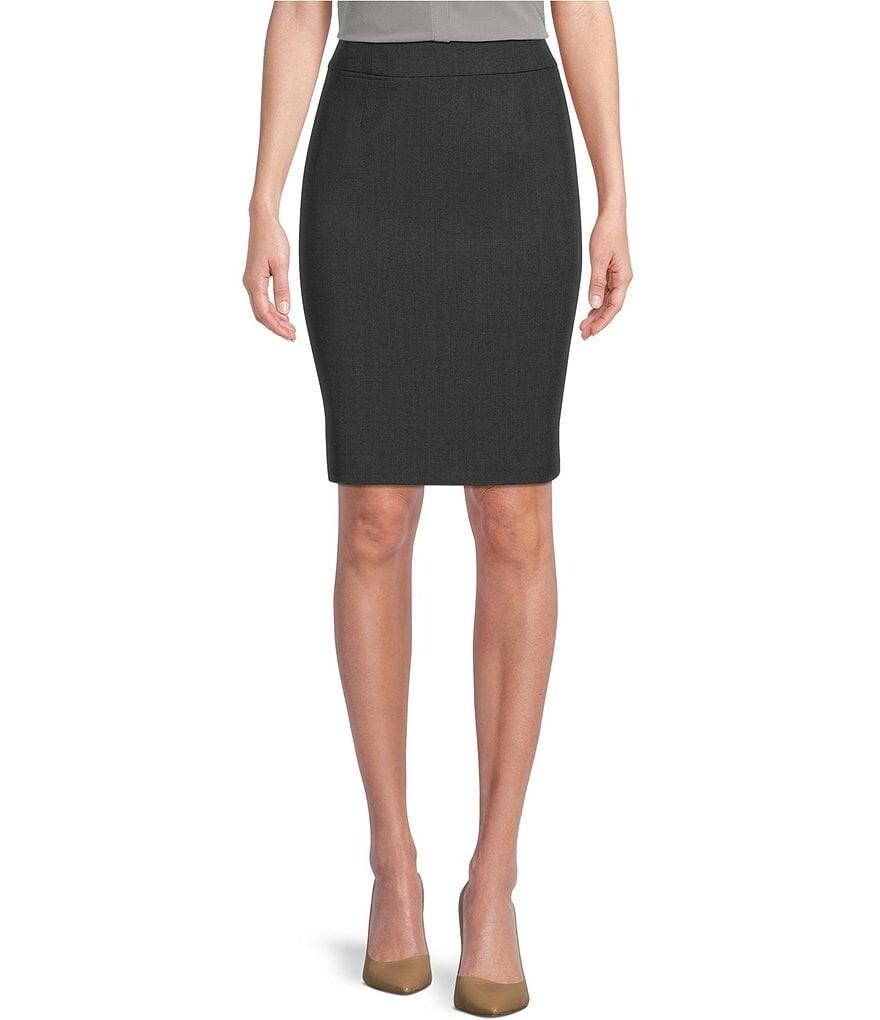 

Роскошная эластичная юбка-карандаш Calvin Klein Petite Size с высокой посадкой, серый