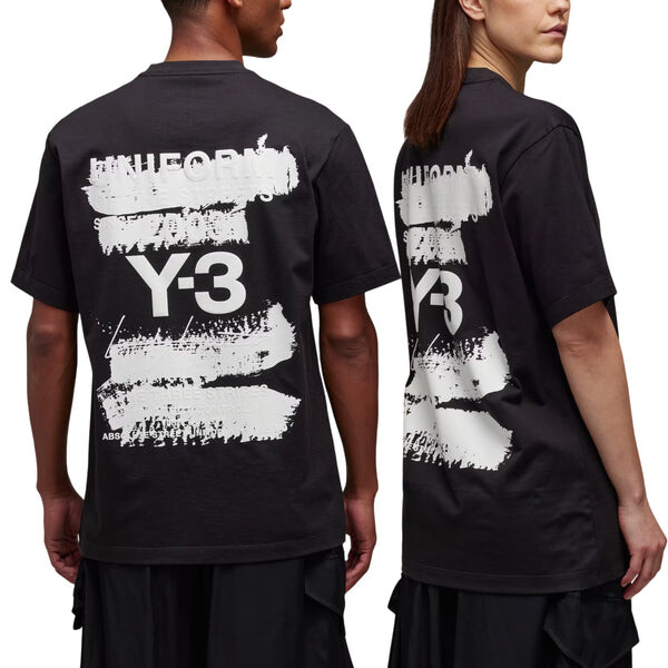 Футболка y-3 graphic short sleeve t-shirt 'black' Adidas, черный — фото 2