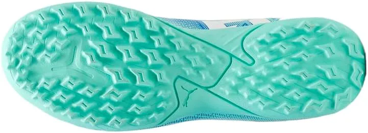 Детские футбольные тренировочные кроссовки Puma Future Play Turf для детей и взрослых, синий/мятный/белый — фото 2