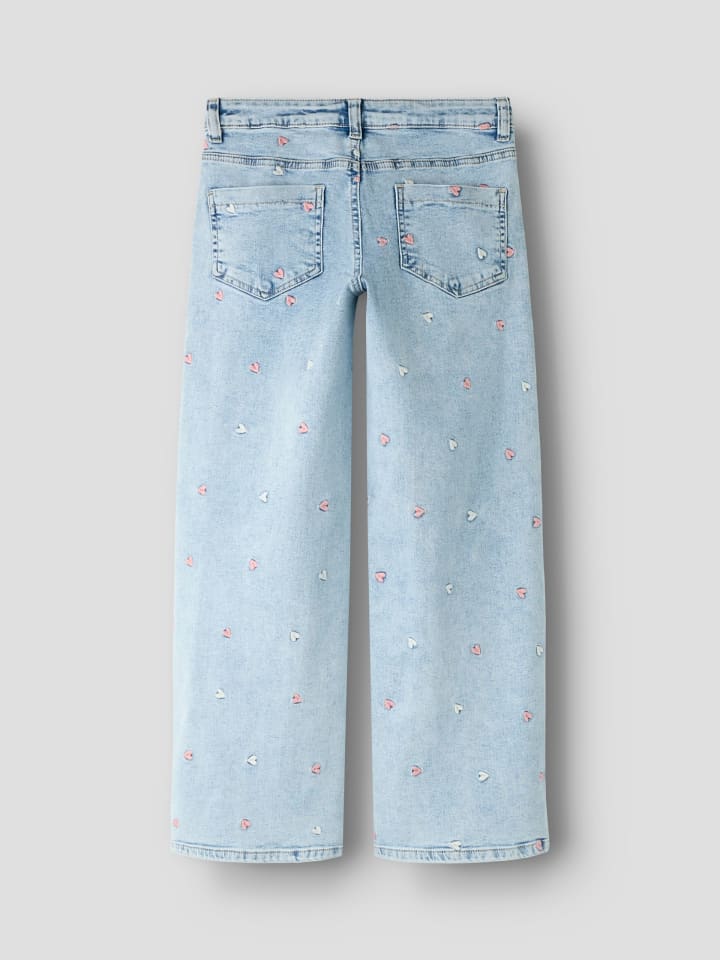 Name it Джинсы NKFROSE WIDE EMB JEANS 2010-FR светло-голубого выбеленного денима — фото 2