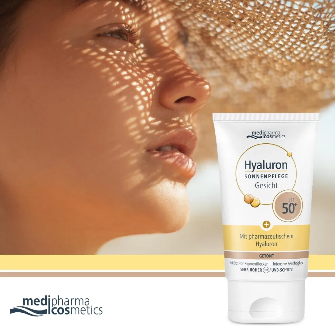 Тонирующий солнцезащитный крем Medipharma Cosmetics Hyaluronic Sun Care SPF 50+ 50 мл ‎Medipharma Cosmetics — фото 2