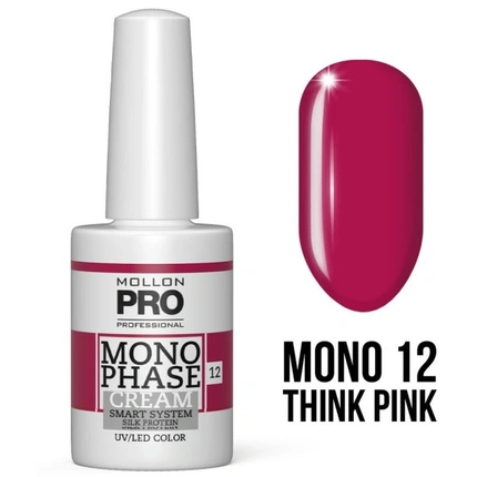 

Mol Monophase 12 - Think Pink 5 в 1 УФ/светодиодный лак для ногтей, 10 мл Mollon Pro