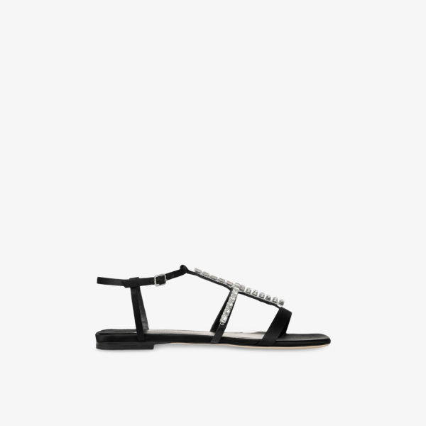 Босоножки Jimmy Choo атласные с кристаллами, мультиколор