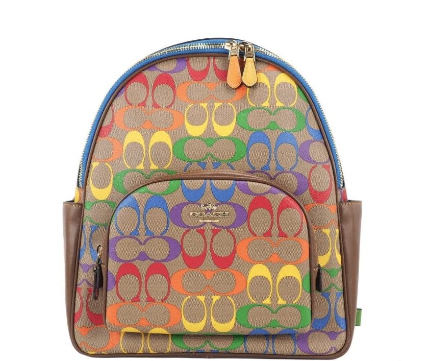 

Сумка-рюкзак Court Signature Rainbow Logo Khaki Multi Medium Coach