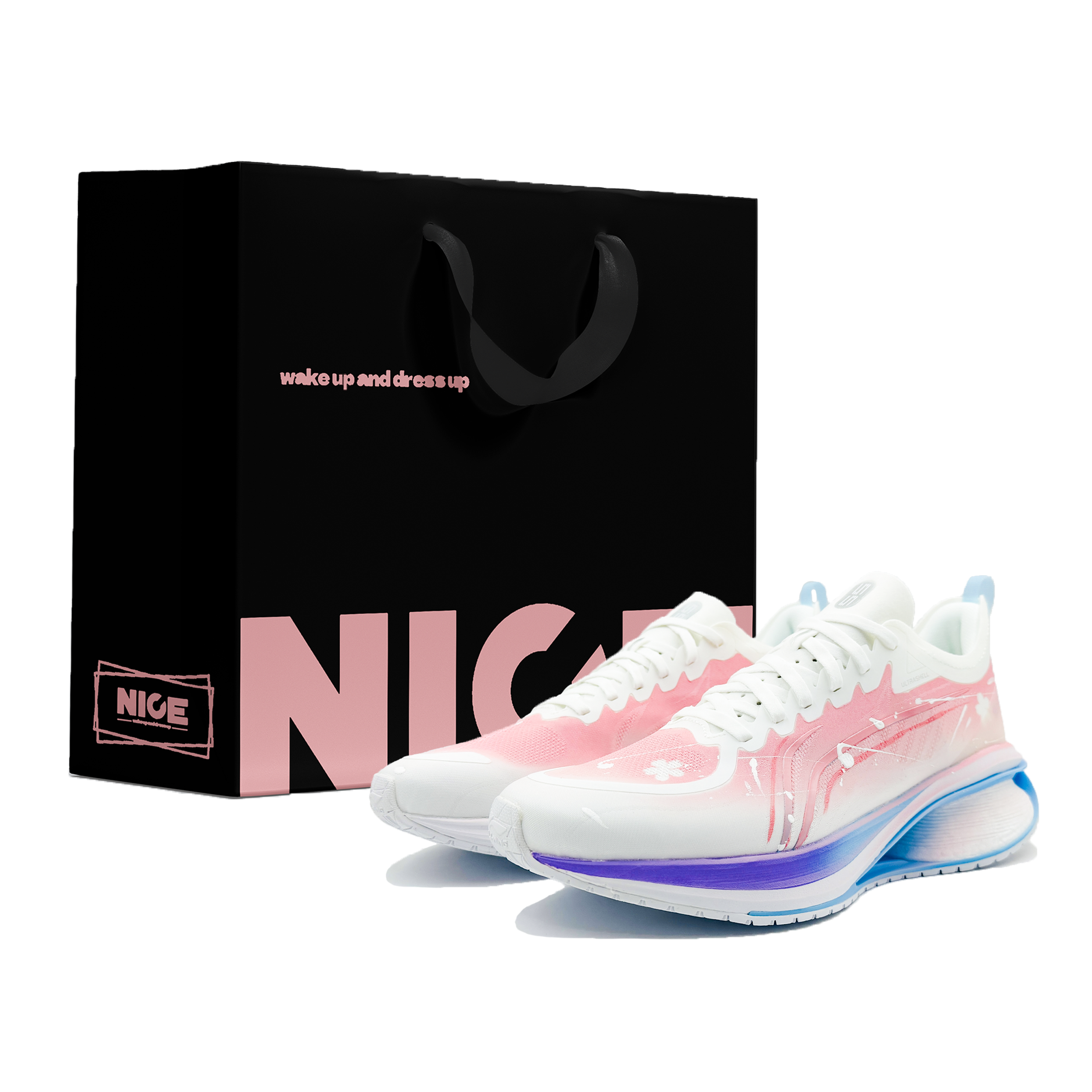 

LINING Кроссовки для бега WuShi 5S 3.0 с защитой от скольжения и износа, низкие, повседневные, мужские, розовые, белые