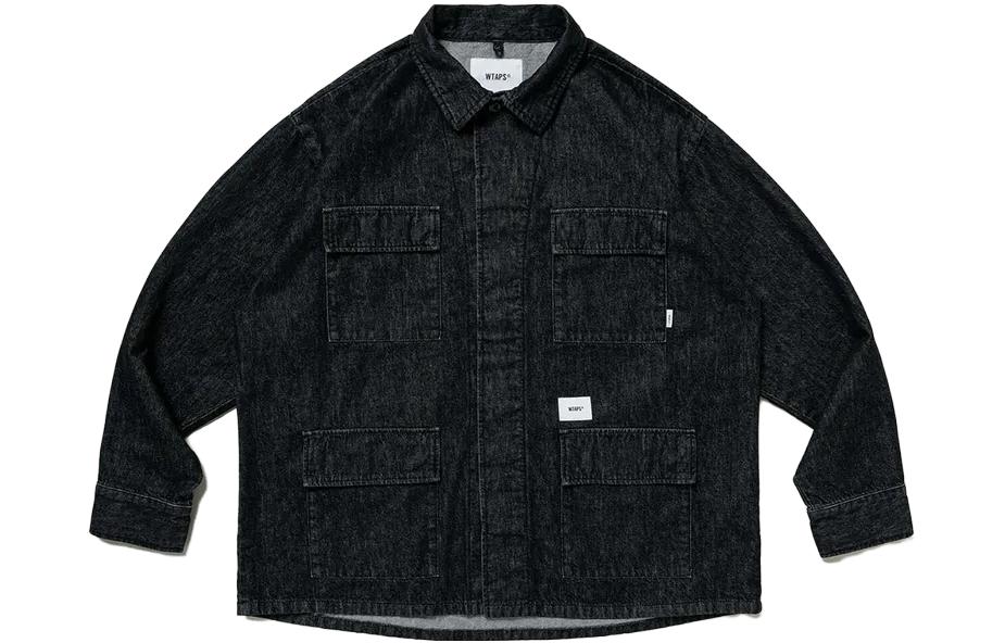 

WTAPS Джимовая рубашка с нашивкой-логотипом, Black