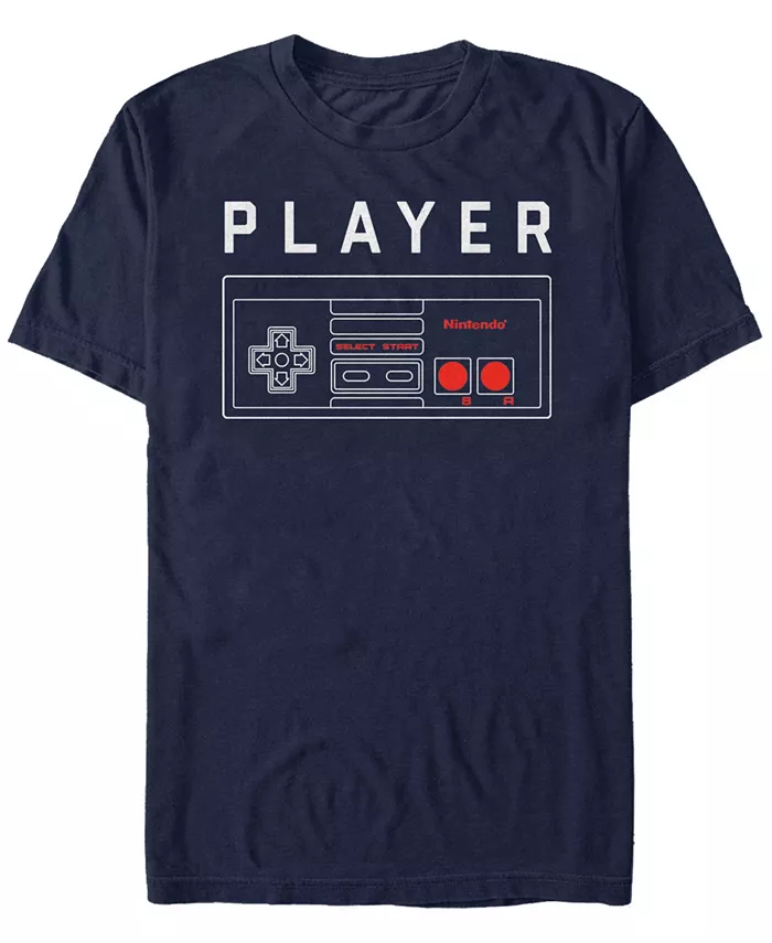 

Футболка с коротким рукавом Nintendo Men's Classic NES Player One Controller Fifth Sun, синий