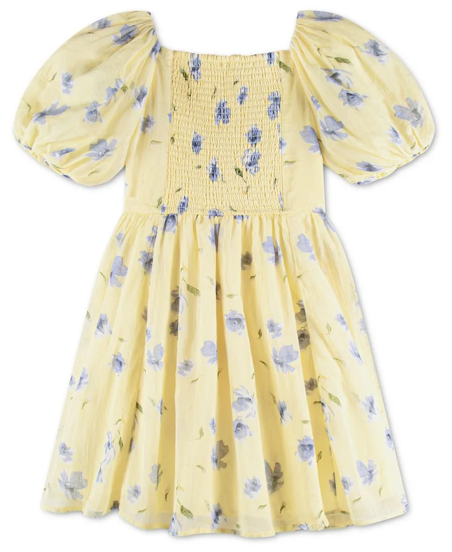 Детское платье с квадратным вырезом и пышными рукавами Abercrombie kids, Anise Flower — фото 2