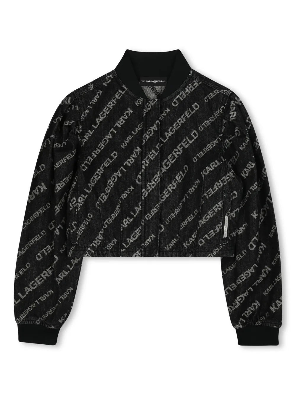 

Джинсовая куртка с логотипом KARL LAGERFELD KIDS, черный