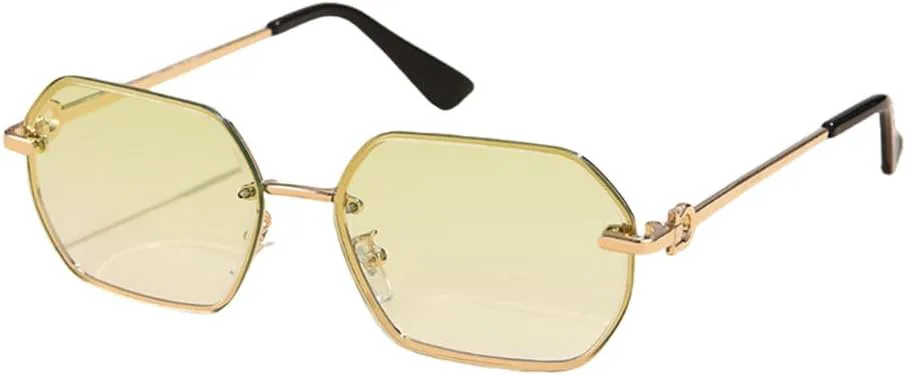 

Металлические многоугольные солнцезащитные очки для женщин и мужчин, нестандартной формы, для вождения, черные, защита от УФ-излучения UV400 TYUVIVO, Green