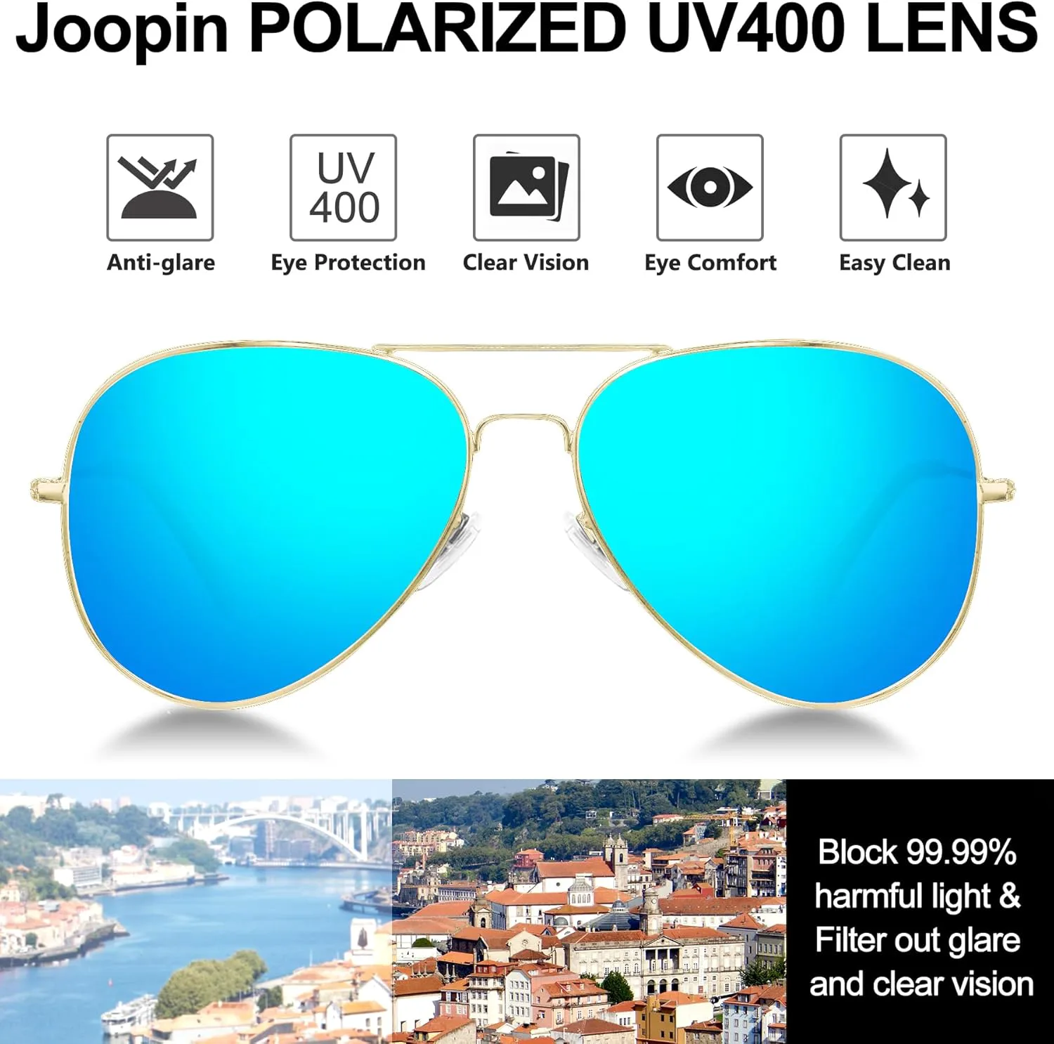

Солнцезащитные очки Joopin Bulk Trendy Aviation с поляризацией и защитой от УФ-излучения, в стиле ретро, ​​стильные солнцезащитные очки, Black + Blue + Pink