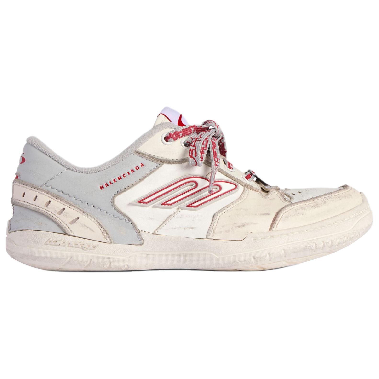Balenciaga Hamptons Worn Out Cow Leather Low top Casual Shoes Women's Ecru — фото 3