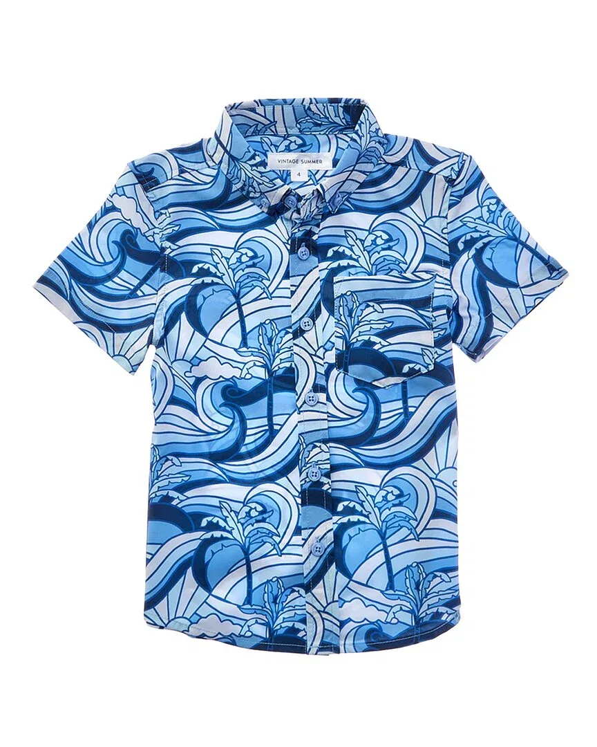 Летняя рубашка на пуговицах VINTAGE SUMMER, синий