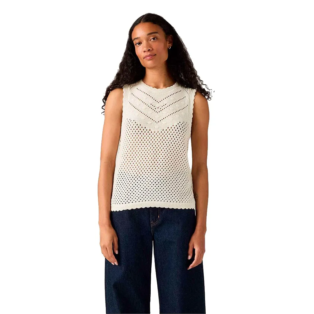 

Футболка без рукавов Levi's Adrienne Crochet, белый