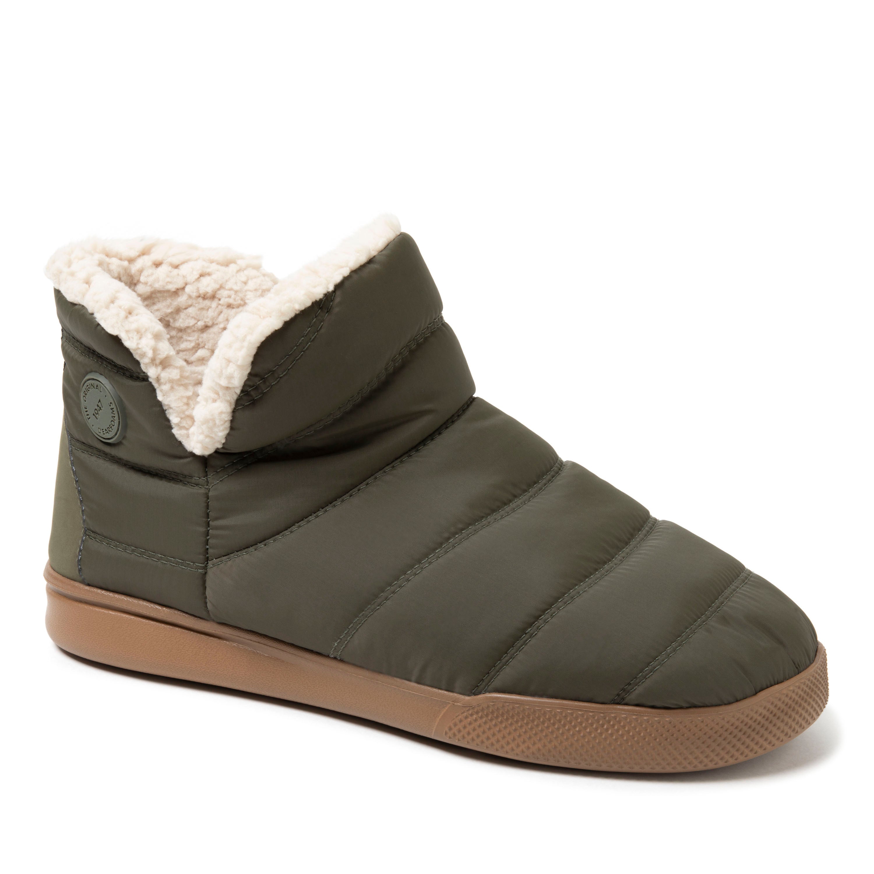 

Dearfoams Мужские нейлоновые пуховые тапочки Bryant для дома и улицы, цвет loden