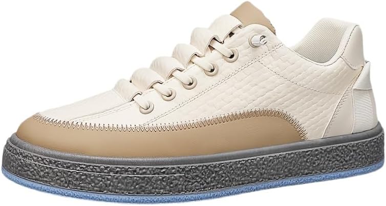 

Мужские модные кожаные спортивные кроссовки- в стильном скейтбордическом стиле. Легкие, удобные и амортизирующие. Подходят для всех сезонов Clolinde, бежевый