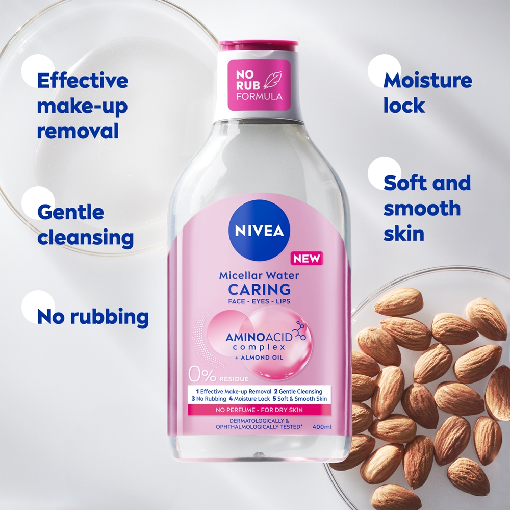 Мицеллярная вода Nivea — Мицеллярная ухаживающая нежная, 400 мл — фото 2