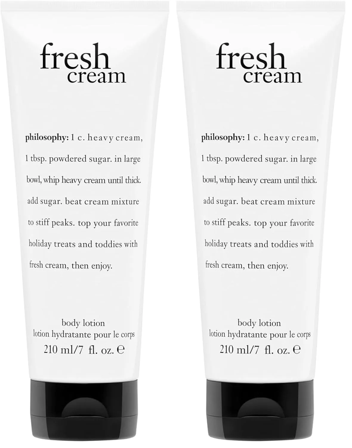 Лосьон для тела Philosophy Fresh Cream с нотами ванили, гелиотропа и бобов тонка - 7 жидких унций (упаковка из 2 шт.) 210 мл (2 шт.)