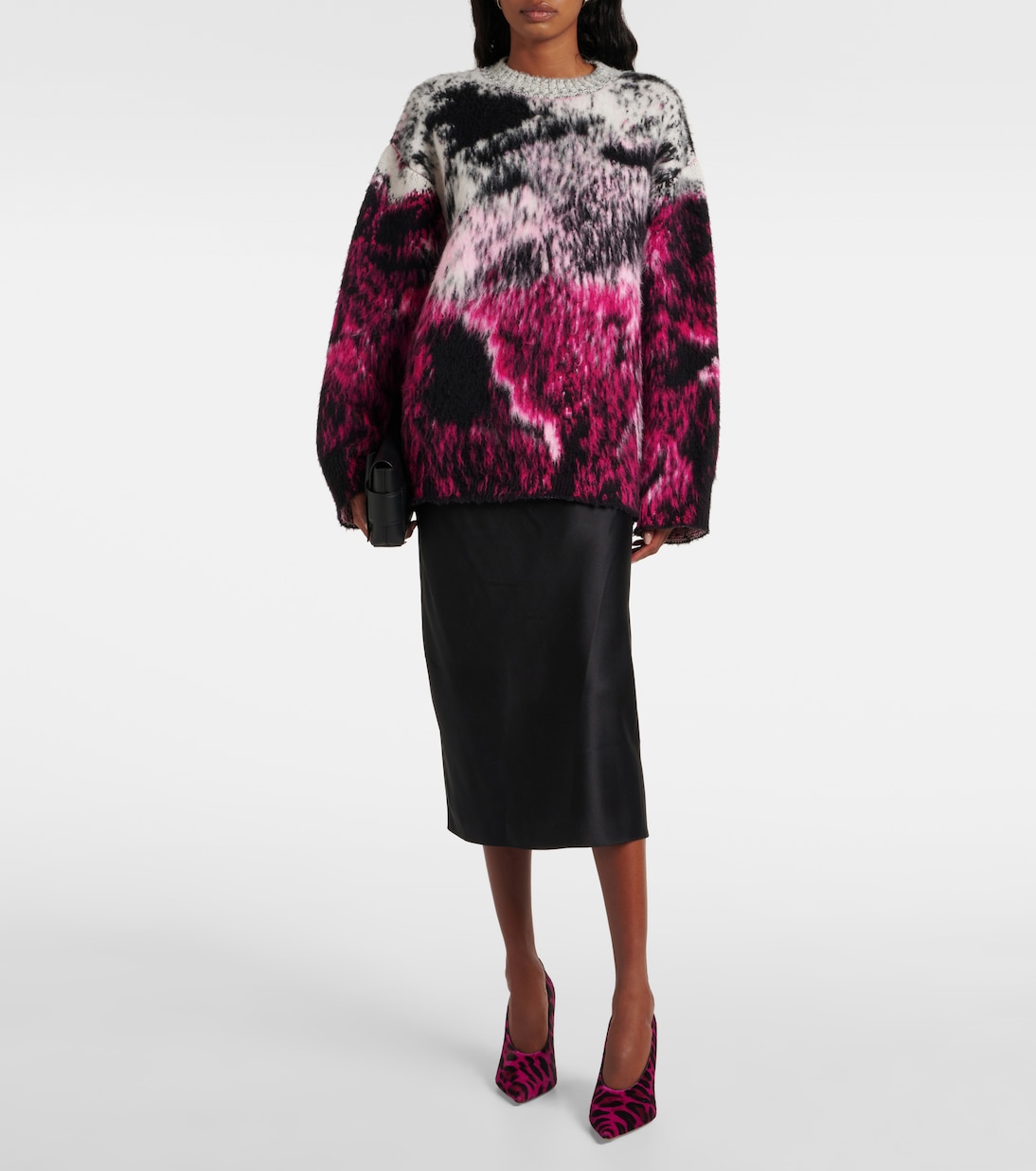 Туфли-лодочки Jessica 105 из телячьей шерсти с леопардовым принтом Paris Texas, Fuchsia Leopard — фото 3