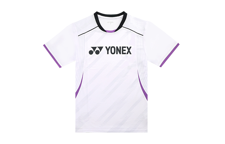 

Футболка с втачным рукавом женская белая YONEX, озерная синяя