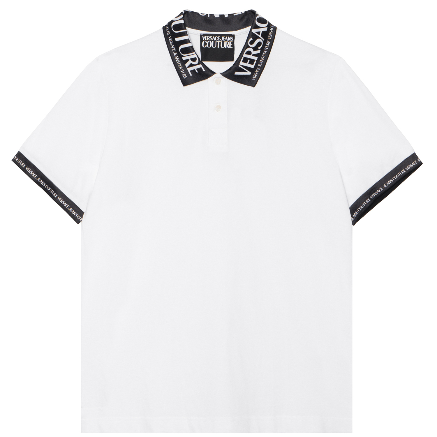 

Поло с принтом на воротнике VERSACE JEANS COUTURE, белый
