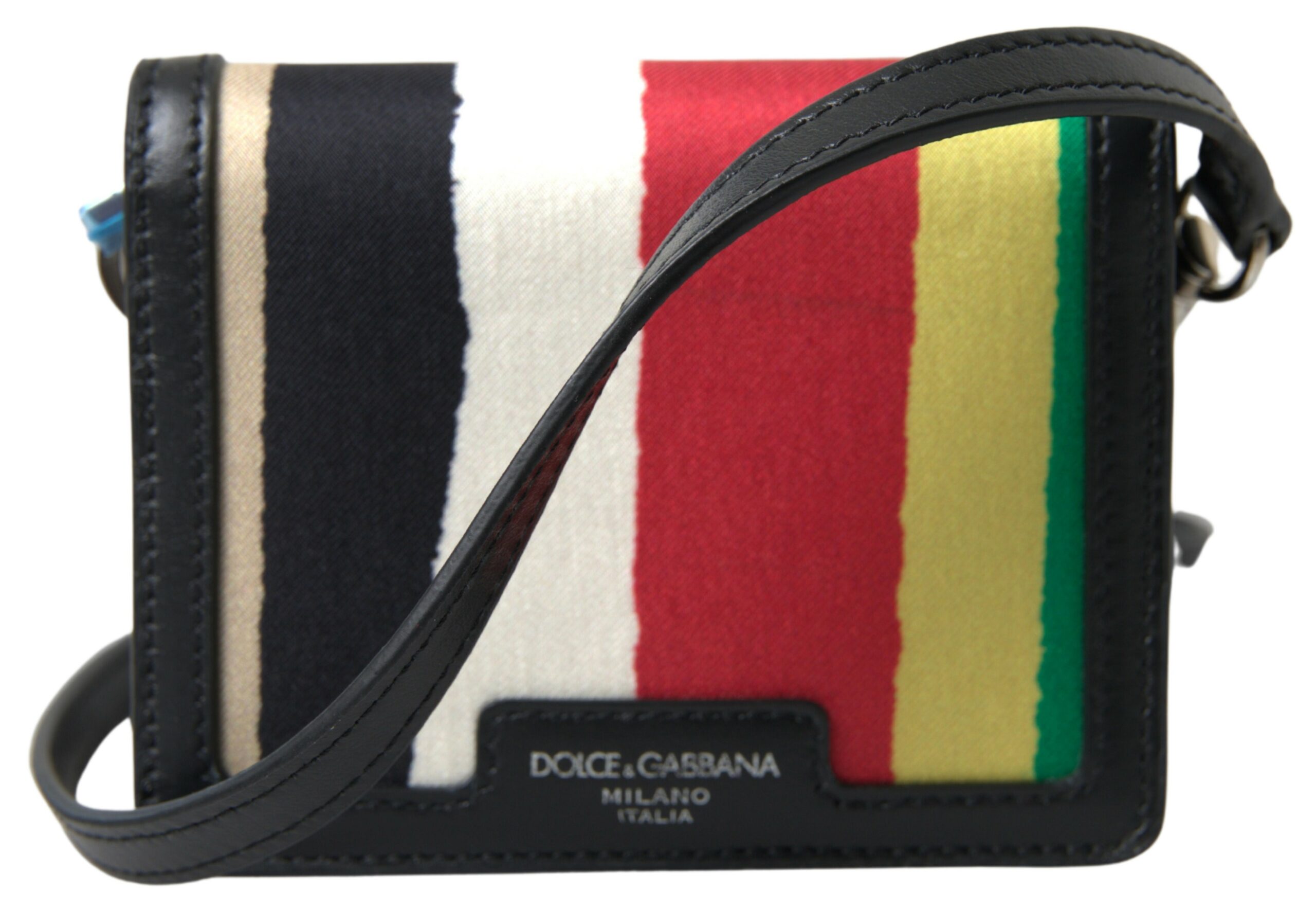 

Многоцветный кожаный кошелек двойного сложения с ремешком Dolce & Gabbana