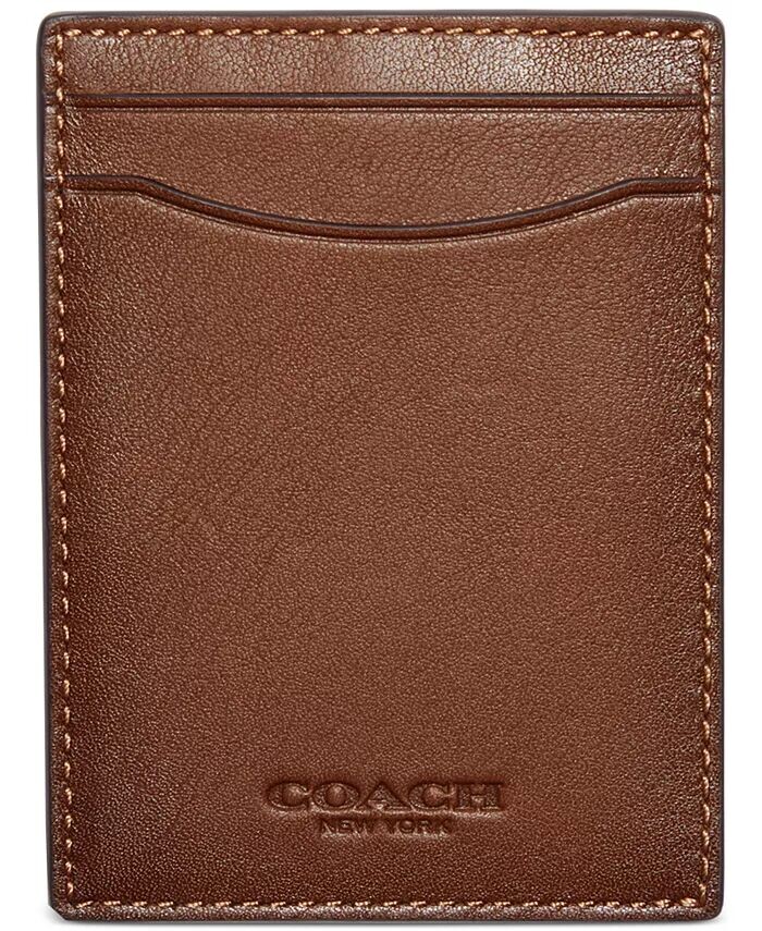 

Чехол для карт с зажимом для денег COACH, коричневый