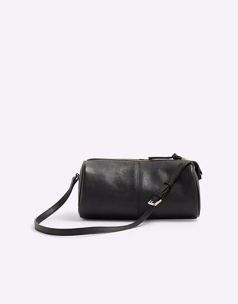 

Сумка через плечо River Island из кожи черного цвета