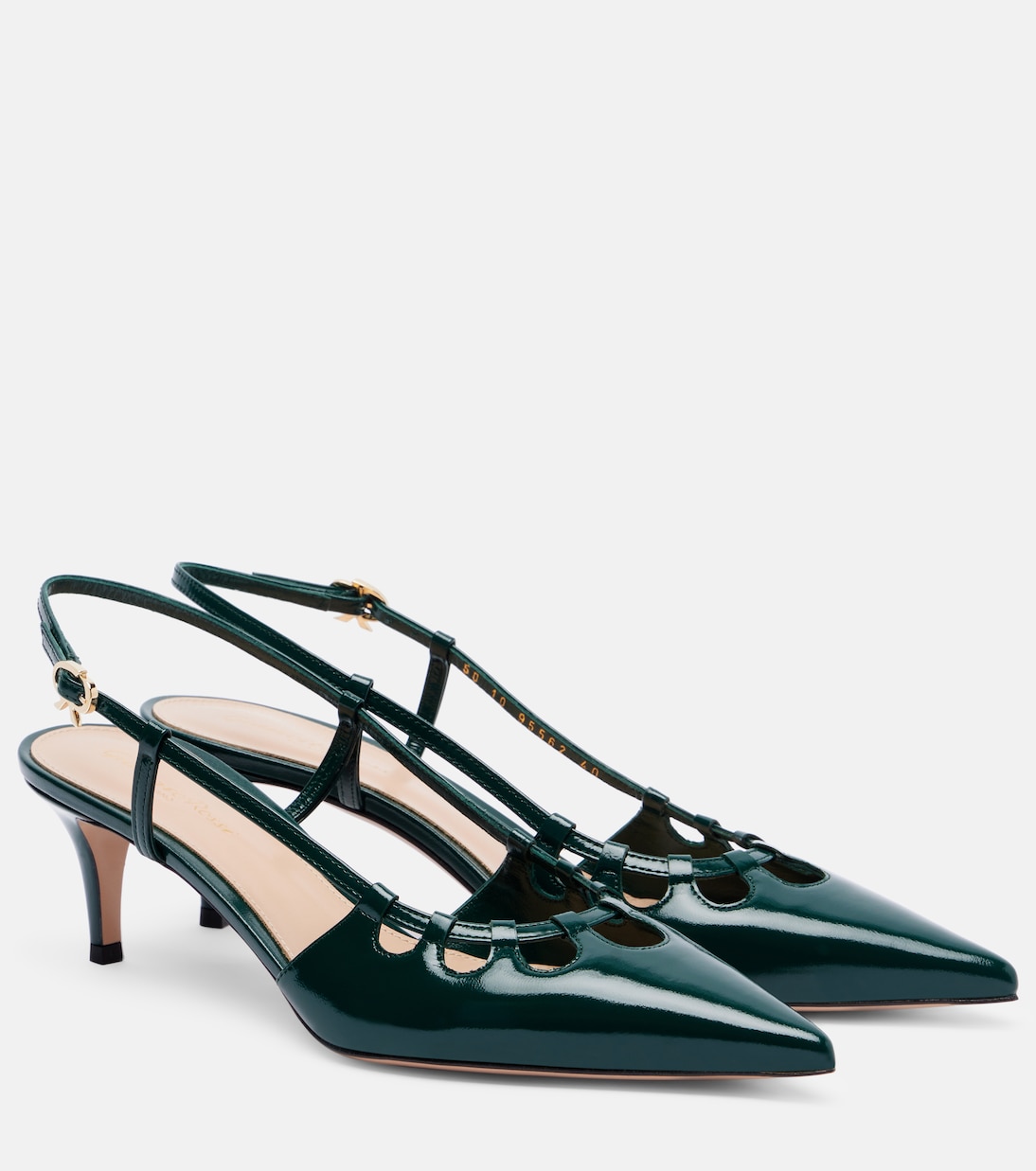 Туфли-лодочки Eloise 55 из кожи с открытой пяткой Gianvito Rossi, Malachite