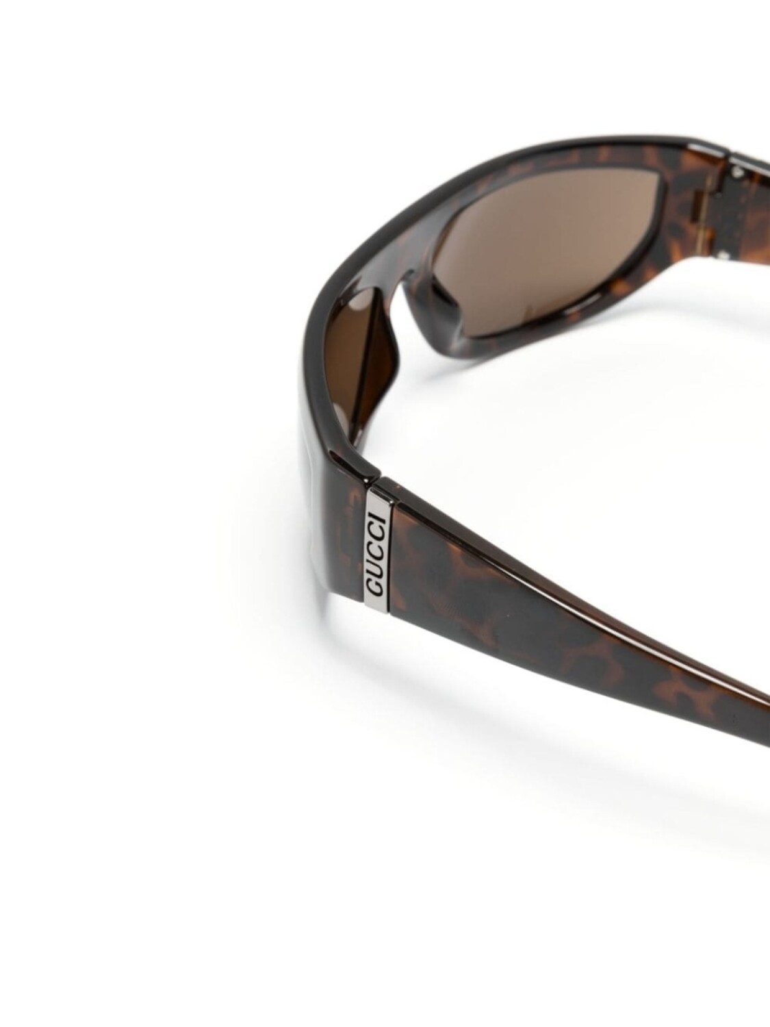 Gucci Eyewear солнцезащитные очки-маска, коричневый — фото 3