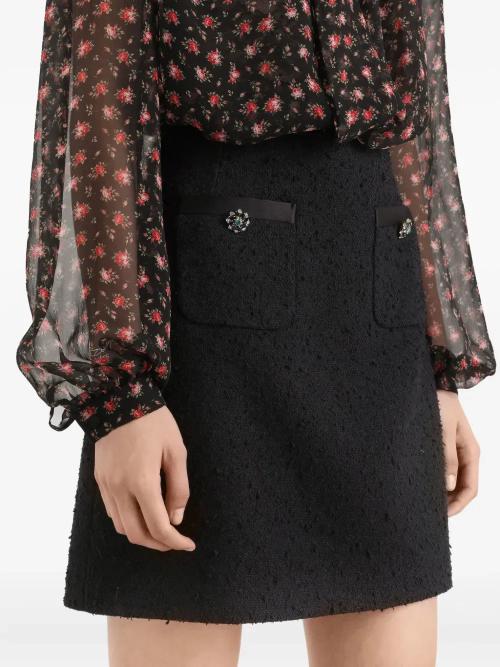 Мини-юбка из твида "Рейчел" Dolce & Gabbana, черный — фото 4