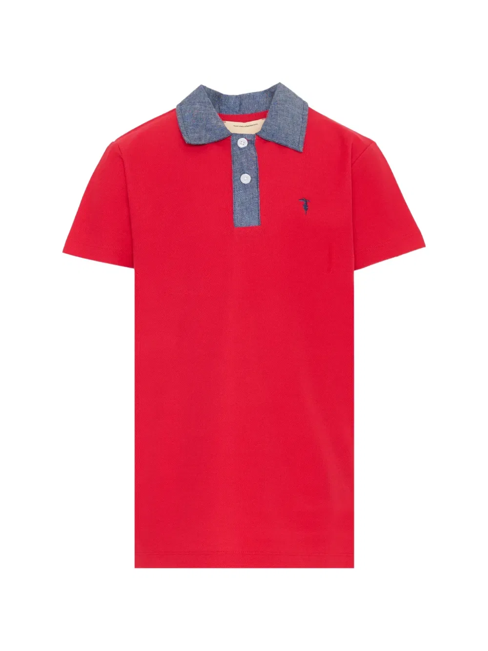 Рубашка-поло из пике с короткими рукавами Trussardi Junior, красный