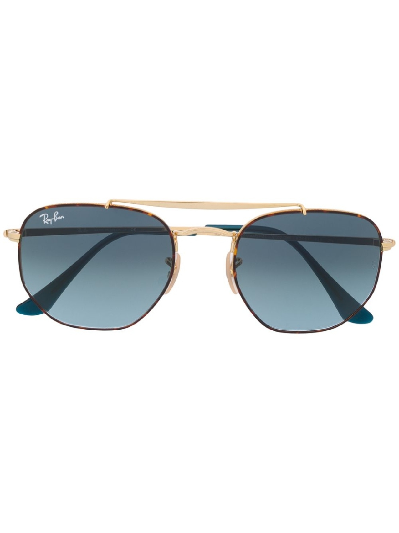 

Ray-Ban солнцезащитные очки Marshal в прямоугольной оправе, золотой