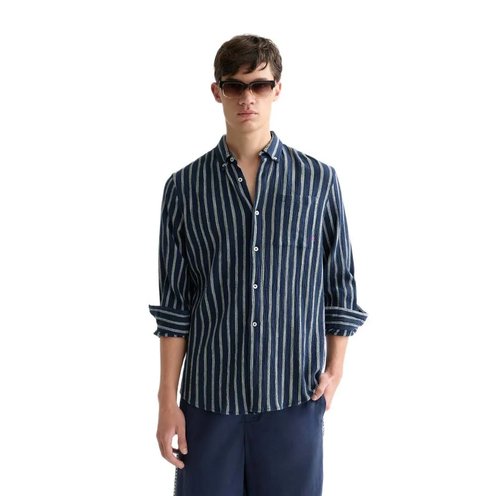 

Рубашка с длинными рукавами Scotch & Soda 182214, стандартного кроя, синий