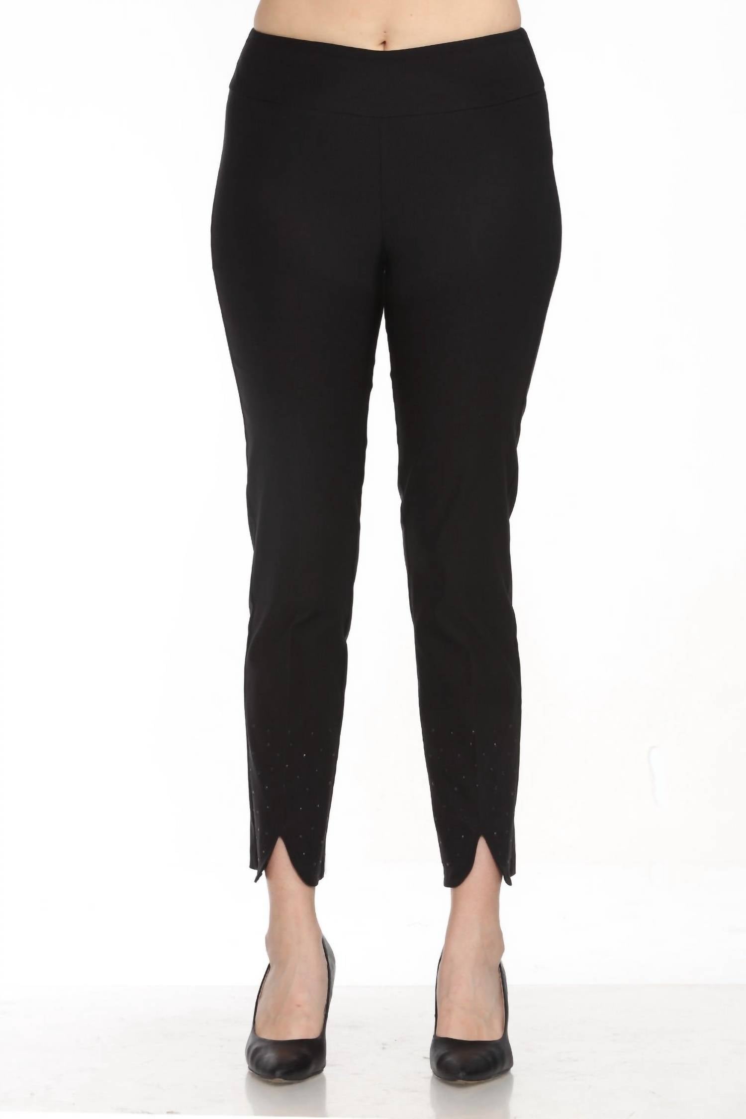 

Черные эластичные брюки с разрезом и декоративными элементами Joseph Ribkoff