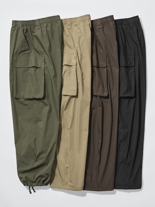 Широкие брюки cargo Uniqlo, 58 dark green — фото 4