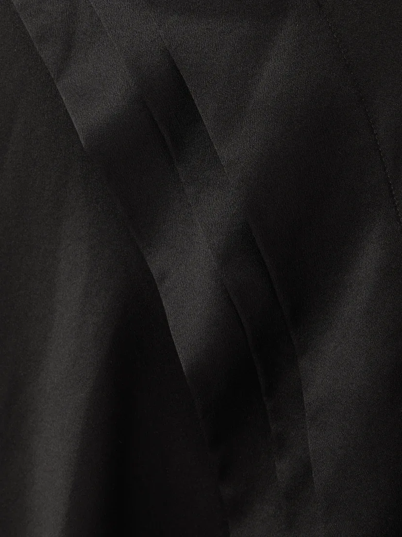 Асимметричное многоярусное макси-платье из шелкового сатина SAINT LAURENT, черный — фото 4