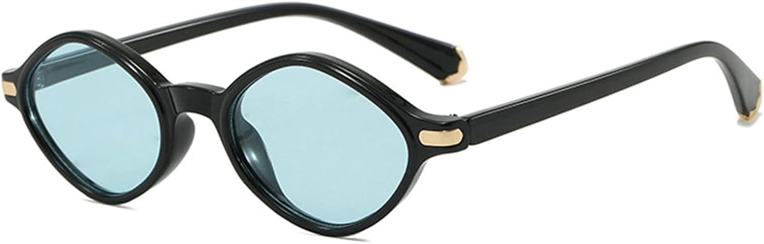 

Солнцезащитные очки Helena Retro Polygon Oval для женщин, модные очки неправильной формы с защитой от УФ-излучения UV400 для мужчин, черные очки с заклепками, панк-очки UV400, C2