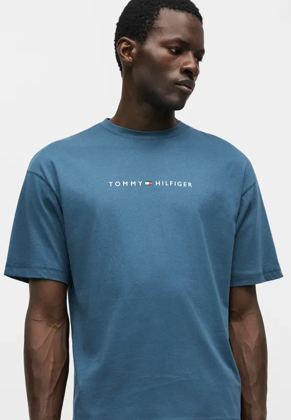 Пижамный топ Tommy Hilfiger Original Logo Tee, цвет Эгейское море — фото 4
