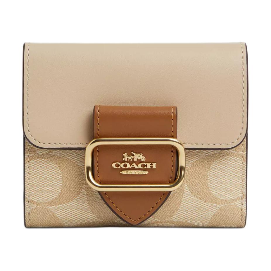 

COACH Женский мини кошелёк из лакированного холста с телячьей кожей