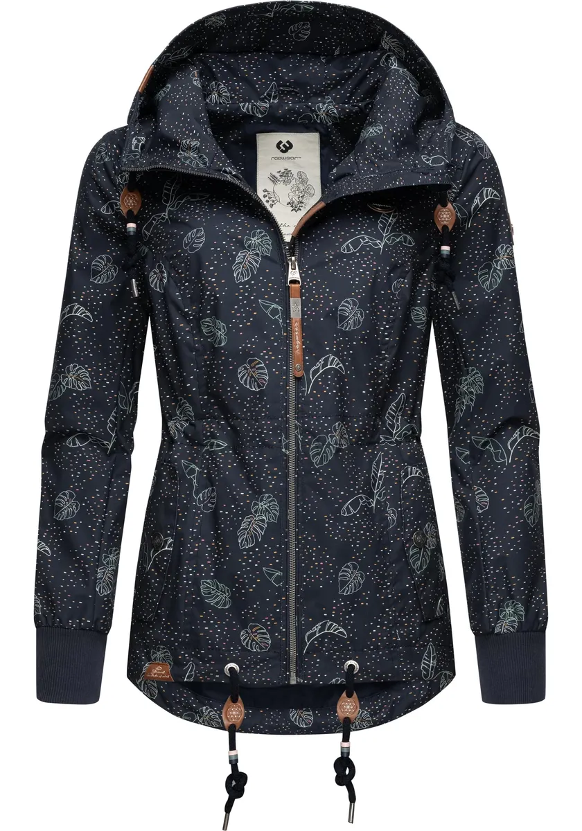 

Уличная куртка Ragwear "Danka Leaves", с капюшоном, стильная переходная куртка с принтом и капюшоном, цвет морской волны