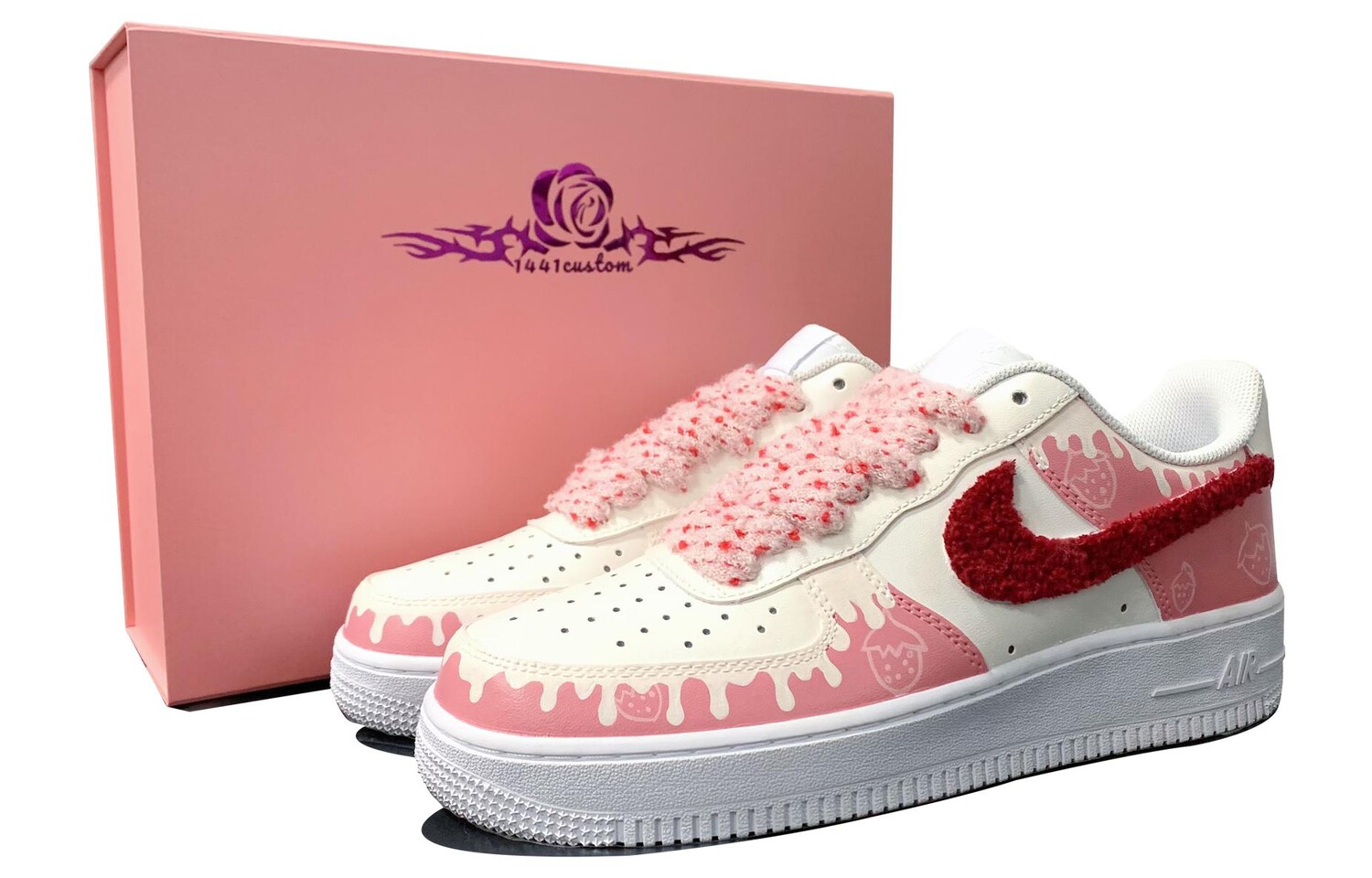 

Кроссовки Nike Air Force 1 Skateboard Shoes Women's Low-Top Pink Off White