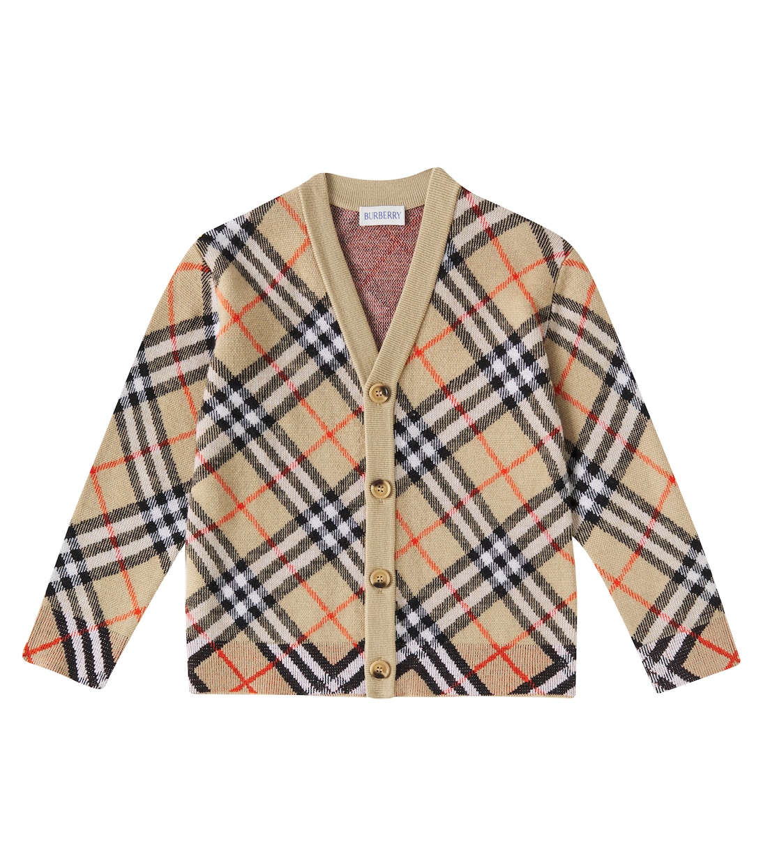 

Кардиган из шерсти Burberry Check Burberry Kids, Sand Ip Check