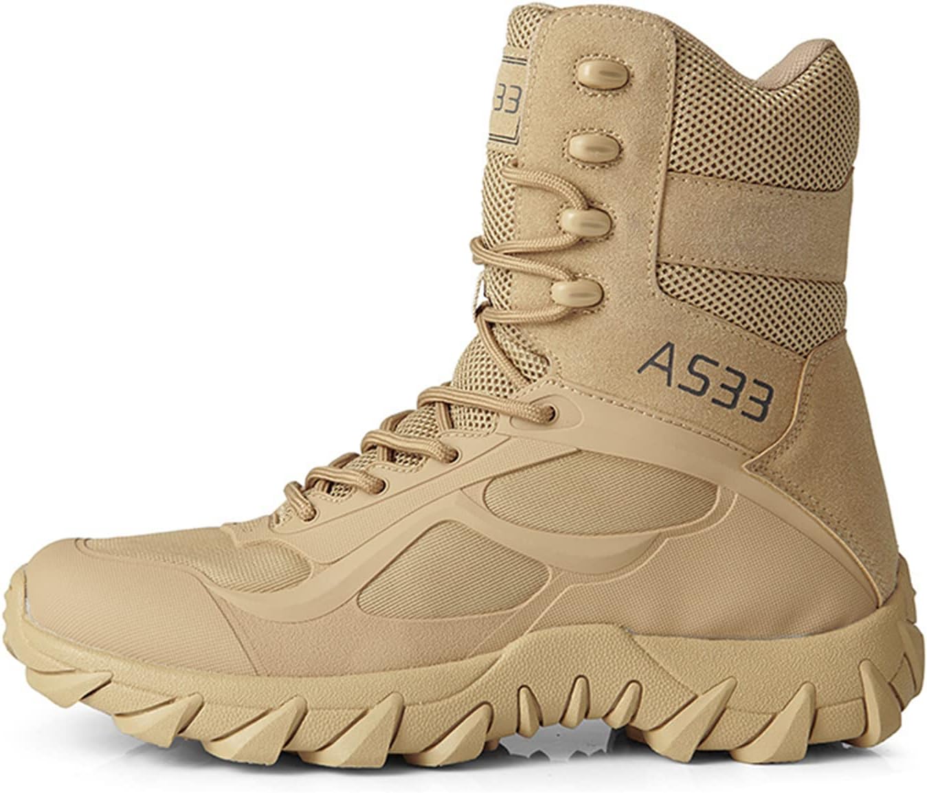 

Легкие тактические ботинки с высокой посадкой, дышащие военные ботинки для улицы, противоскользящие военные ботинки с молнией, походные и туристические ботинки, подходят для мужчин и женщин, черные, размер 40 Lzyjckh