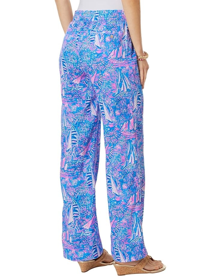

Брюки Lilly Pulitzer Deri Linen Palazzo, цвет Boca Blue Its A Sailabration