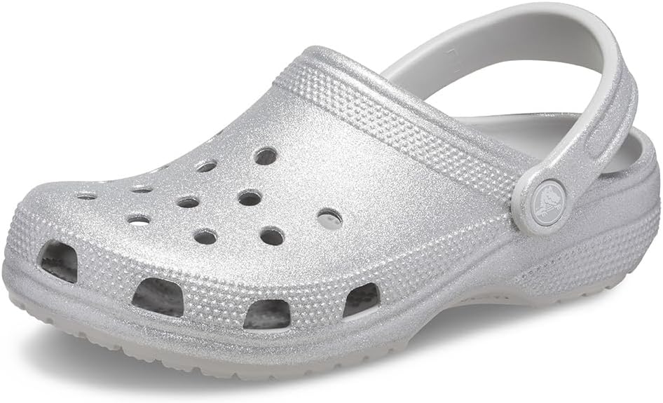 

Унисекс сабо Crocs Classic с блестками, серебряный