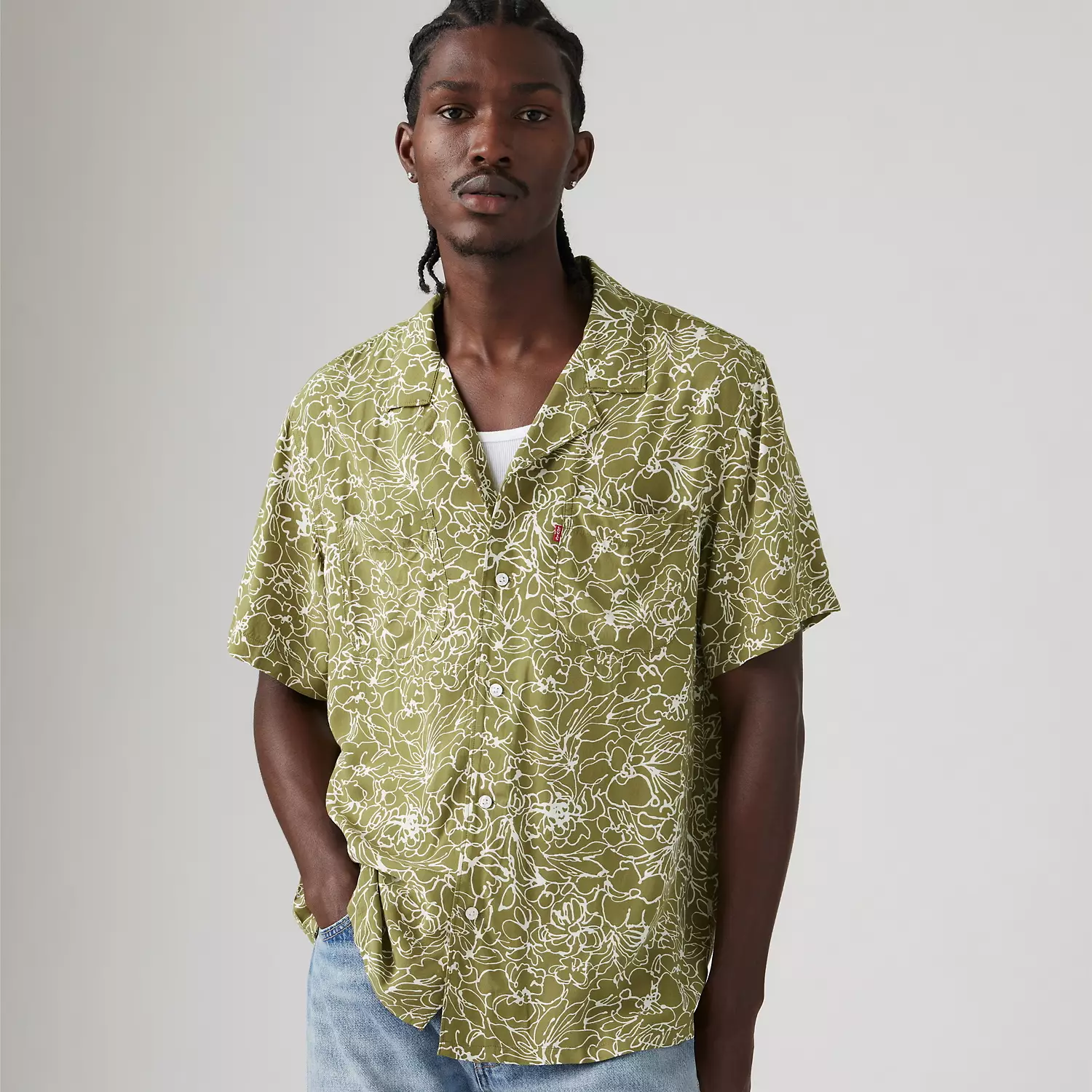 

Классическая рубашка для похода Levi's, цвет Lennox Floral Olive Branch - Green